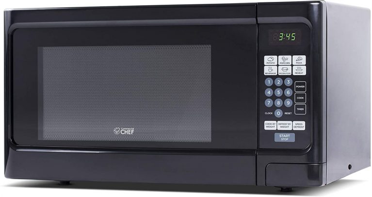 Countertop 1.1 Cubic Feet Microwave Oven, 1000 Watt, Black Front with Black Cabinet, Commercial Chef CHCM11100B