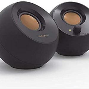 Creative Pebble 2.0 USB-Powered Desktop Speakers with Far-Field Drivers and Passive Radiators for Pcs and Laptops (Black)