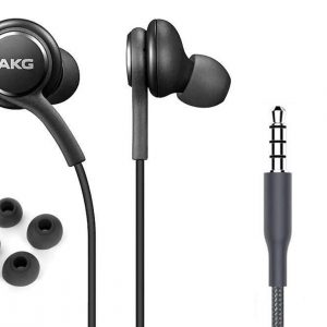 OEM ElloGear Earbuds Stereo Headphones for Samsung Galaxy S10 S10e Plus Cable – Designed by AKG – with Microphone and Volume Buttons (Black)