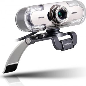 PAPALOOK PA452 Webcam 1080P, HD Web Cameras with Colorful LED Lights & Mic, USB Computer Camera for Skype, Plug and Play PC Web Cam for Video Chat & Recording, Compatible with Windows 7/8 / 10