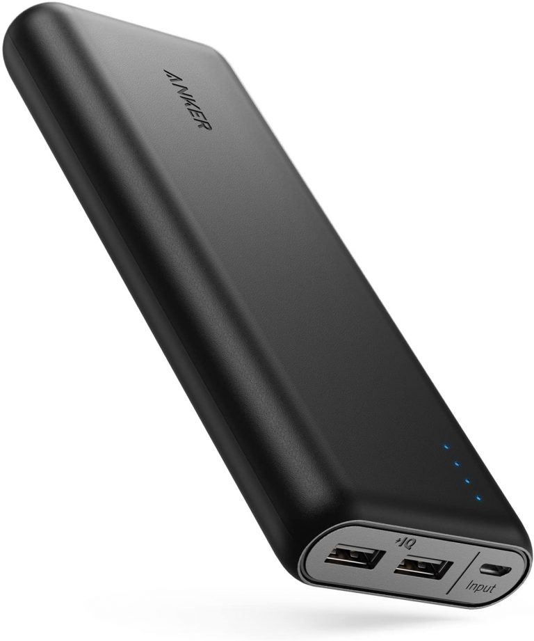 Portable Charger Anker PowerCore 20100mAh – Ultra High Capacity Power Bank with 4.8A Output and PowerIQ Technology, External Battery Pack for iPhone, iPad & Samsung Galaxy & More (Black) (A1271)