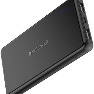 Portable Charger RAVPower 10000mAh Power Bank Dual USB Ports Battery Pack Ultra Slim Total 3.4A iSmart Output Charger Light External Battery Pack Compatible with iPhone Samsung Galaxy and More