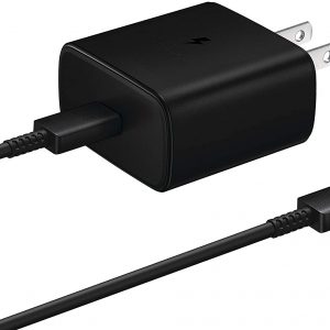 Samsung 45W USB-C Super Fast Charging Wall Charger – Black (US Version with Warranty), 45W TA w/ Cable, Black