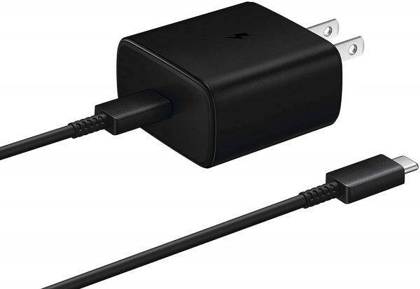 Samsung 45W USB-C Super Fast Charging Wall Charger – Black (US Version with Warranty), 45W TA w/ Cable, Black