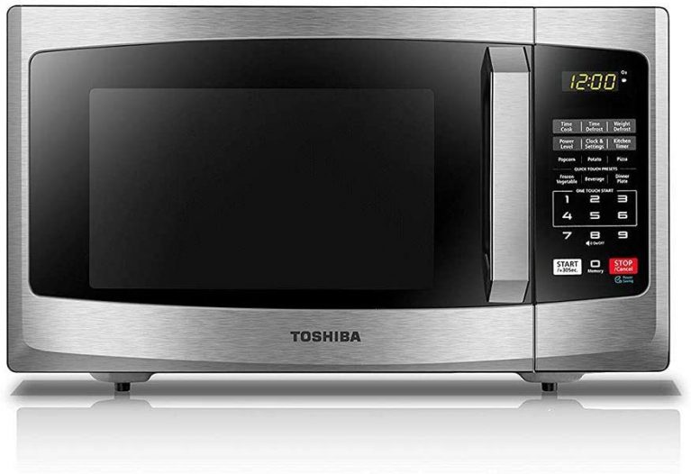 Toshiba EM925A5A-SS Microwave Oven with Sound On/Off ECO Mode and LED Lighting 0.9 cu. ft. Stainless Steel (Renewed)
