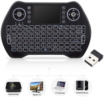 Mini Wireless Keyboard with Touchpad Mouse, Wireless Keyboard for Smart TV, Multimedia Remote Keyboard for Android TV Box,Laptop,Xbox 360,PC,PS3-RGB Backlit